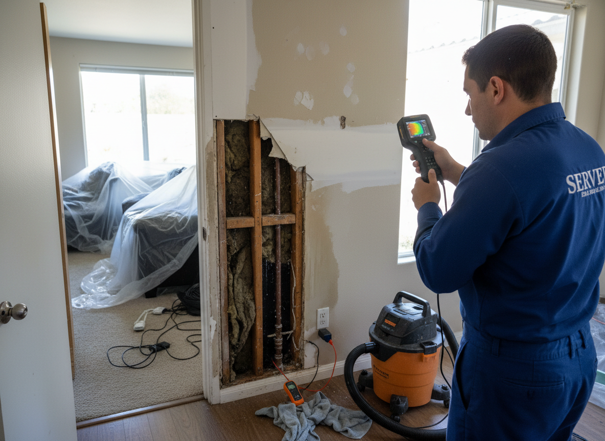 How to Find Hidden Moisture Behind Walls After a Pipe Burst in East Irvine